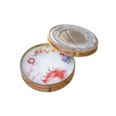 Depolama Safran Teneke Kutular Kahve Şeffaf Pencere Altın 1g 2gram 3gram 5gram 10 Gram