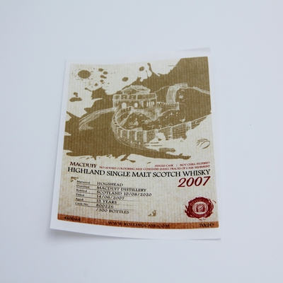 Mini Şarap Etiketi Etiket Mat Beyaz Etiket Vinil Sıcak Altın Baskı