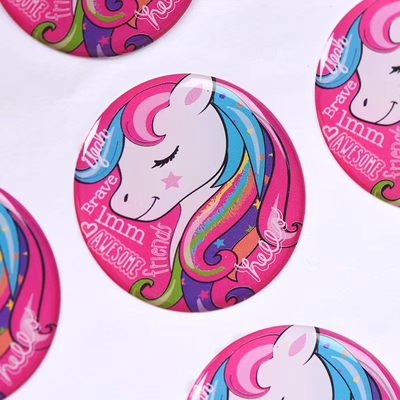 25mm Daire Epoksi Dome Sticker Tedarikçiler 3d PE PP PVC PET Su Geçirmez